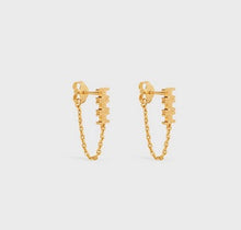 Load image into Gallery viewer, JW831 CL Triomphe Chain Earrings in Brass with Gold Finish
