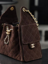 Load image into Gallery viewer, CC1457 Chanel 25K Suede Bucket Bag Small/Medium Handbag / HIGHEST QUALITY VERSION
