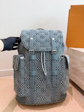 Load image into Gallery viewer, LB1534 LV Christopher PM Backpack in Embossed Denim  / 38 x 44 x 12.5 cm
