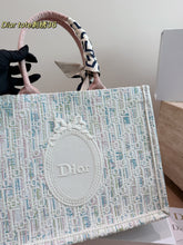 Load image into Gallery viewer, DR651 Dior CD Book Tote 25 with 3D Embroidery / 35 x 28 cm
