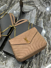 Load image into Gallery viewer, YSK302 Loulou Medium in Quilted Suede / HIGHEST QUALITY VERSION / 12.5 x 8.6 x 3.5 INCHES
