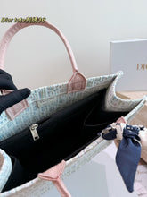 Load image into Gallery viewer, DR651 Dior CD Book Tote 25 with 3D Embroidery / 35 x 28 cm
