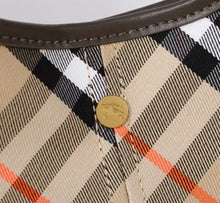 Load image into Gallery viewer, BUR140 Checkered Tote with Leather Trim / 16.1x9.4x10.2inch / HIGHEST QUALITY VERSION

