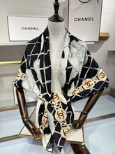 Load image into Gallery viewer, CLTH502 Chanel Cashmere-Silk Square Scarf / 140 × 140 cm
