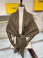 Load image into Gallery viewer, CLTH503 Fendi Cashmere-Silk Square Scarf / 140 × 140 cm / 70% Cashmere + 30% Silk
