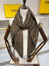 Load image into Gallery viewer, CLTH503 Fendi Cashmere-Silk Square Scarf / 140 × 140 cm / 70% Cashmere + 30% Silk
