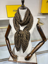 Load image into Gallery viewer, CLTH503 Fendi Cashmere-Silk Square Scarf / 140 × 140 cm / 70% Cashmere + 30% Silk
