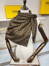 Load image into Gallery viewer, CLTH503 Fendi Cashmere-Silk Square Scarf / 140 × 140 cm / 70% Cashmere + 30% Silk
