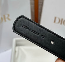 Load image into Gallery viewer, BL277 Dior 2 cm Black and Gold Belt / Oval Buckle / Slim Leather Belt
