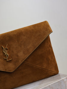 YSK432 CASSANDRE Large Envelope Pouch in Suede / 11.6" x 7.1" x 1.8" / HIGHEST QUALITY VERSION