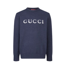 Load image into Gallery viewer, CLTH505 Gucci 24FW Dispersed Letter Crewneck Knit Sweater / Wool-Cotton Blend
