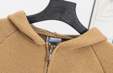 Load image into Gallery viewer, CLTH506 Burberry Equestrian Knight Jacquard Zip Hooded Knit Cardigan
