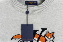 Load image into Gallery viewer, CLTH507 LV Fox Intarsia Crewneck Knit Sweater
