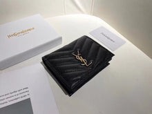 Load image into Gallery viewer, YSK373 CASSANDRE MATELASSÉ FLAP CARD CASE IN GRAIN DE POUDRE LEATHER / 4.3 x 3.3 x 1.1 INCHES
