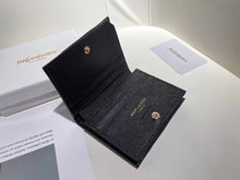 Load image into Gallery viewer, YSK373 CASSANDRE MATELASSÉ FLAP CARD CASE IN GRAIN DE POUDRE LEATHER / 4.3 x 3.3 x 1.1 INCHES
