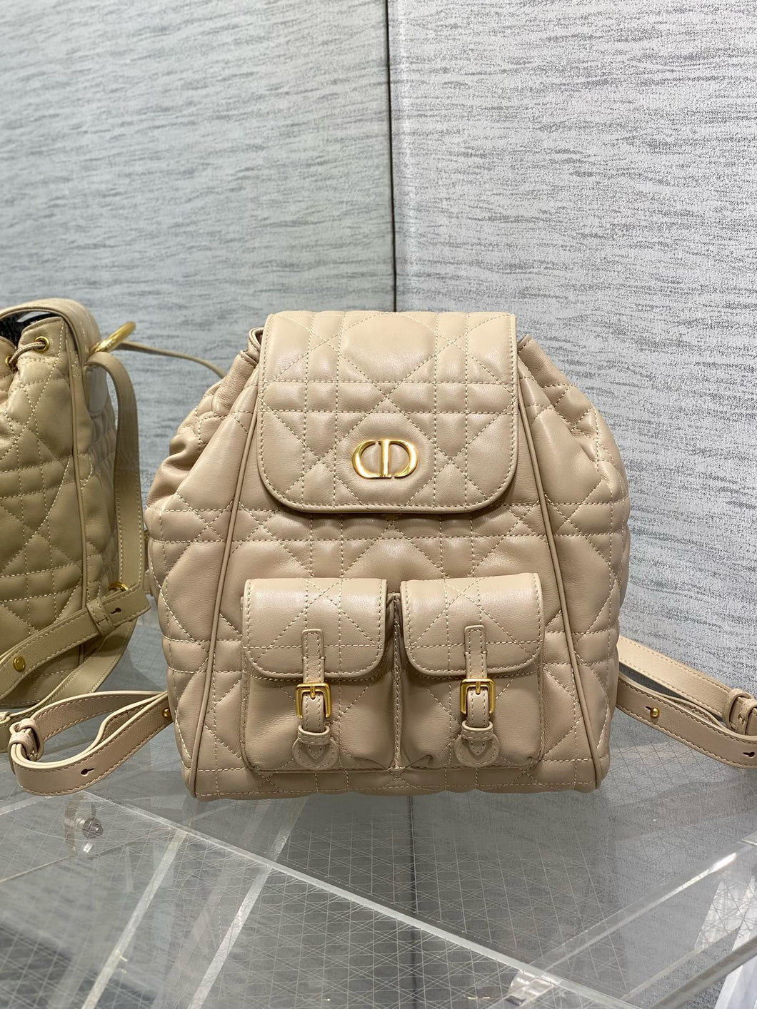DR476 Small/Medium Dior Caro Backpack / HIGHEST QUALITY VERSION