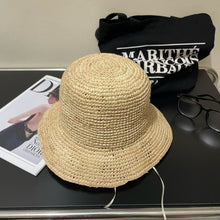 Load image into Gallery viewer, JW895 Celine Triomphe Bucket Hat in Raffia
