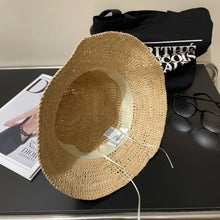 Load image into Gallery viewer, JW895 Celine Triomphe Bucket Hat in Raffia
