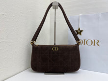 Load image into Gallery viewer, DR689 Dior CD Quilted Suede Underarm Bag Large / 30.5 × 16.5 × 8 cm
