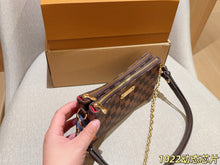Load image into Gallery viewer, LB1446 Louis Vuitton Liv Pochette / Damier Ebène Canvas / 24 x 13 x 3 cm
