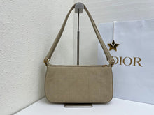 Load image into Gallery viewer, DR690 Dior CD Quilted Suede Underarm Bag Large / 30.5 × 16.5 × 8 cm
