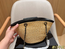 Load image into Gallery viewer, CC1391 Chanel Raffia Tote Bag / 18 x 19 x 12 cm
