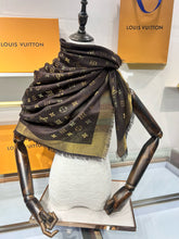 Load image into Gallery viewer, CLTH415 LB Monogram Shine Shawl / 56.1 x 56.1 inches
