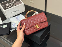 Load image into Gallery viewer, CC1192 Mini Flap Bag with Top Handle / 4.7 x 7.7 x 2.6in
