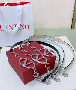 BL217 VLOGO SIGNATURE SHINY CALFSKIN BELT WITH CHAIN / 15mm(0.6 in)