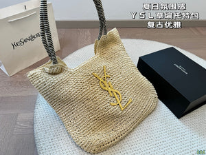 YSK342 Hobo Bag in Raffia / 11.8x11.8inch