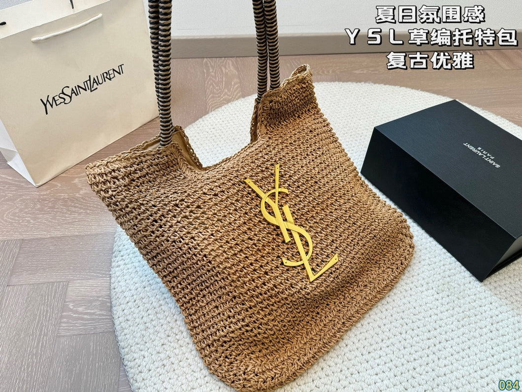 YSK342 Hobo Bag in Raffia / 11.8x11.8inch