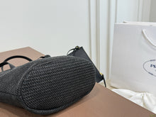 Load image into Gallery viewer, PD390 Prada Straw Tote Bag / Raffia &amp; Leather / 24 x 26 cm
