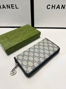 GC615 Ophidia GG Zip Around Wallet / 7.5"W x 4.5"H x 1"D