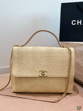 Load image into Gallery viewer, CC1403 Chanel Woven Tote Bag / Raffia &amp; Leather / 35 cm
