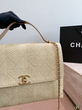 Load image into Gallery viewer, CC1403 Chanel Woven Tote Bag / Raffia &amp; Leather / 35 cm
