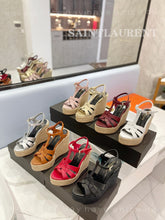 Load image into Gallery viewer, SE1325 YSK Tribute Espadrilles Wedge in Smooth Leather / Size5-10
