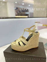 Load image into Gallery viewer, SE1325 YSK Tribute Espadrilles Wedge in Smooth Leather / Size5-10
