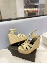 Load image into Gallery viewer, SE1325 YSK Tribute Espadrilles Wedge in Smooth Leather / Size5-10
