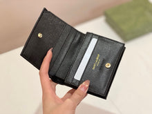Load image into Gallery viewer, YSK376 CASSANDRE MATELASSÉ FLAP CARD CASE IN GRAIN DE POUDRE LEATHER / 4.3 x 3.3 x 1.1 INCHES
