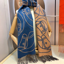 Load image into Gallery viewer, CLTH354 H Casaque Entrelacs Equestres Scarf / 40x195cm
