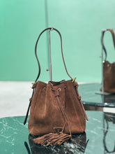 Load image into Gallery viewer, PD312 Cocoa Brown Suede Bucket Bag / HIGHEST QUALITY VERSION / 8.2x.2x4.7inch
