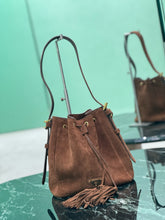 Load image into Gallery viewer, PD312 Cocoa Brown Suede Bucket Bag / HIGHEST QUALITY VERSION / 8.2x.2x4.7inch
