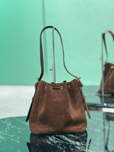 Load image into Gallery viewer, PD312 Cocoa Brown Suede Bucket Bag / HIGHEST QUALITY VERSION / 8.2x.2x4.7inch
