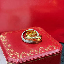 Load image into Gallery viewer, JW1008 Cartier Trinity Ring, Classic/Small Model, Half-paved
