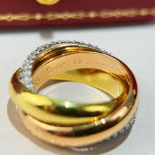 Load image into Gallery viewer, JW1008 Cartier Trinity Ring, Classic/Small Model, Half-paved
