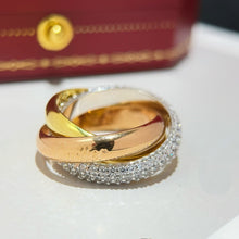 Load image into Gallery viewer, JW1008 Cartier Trinity Ring, Classic/Small Model, Half-paved
