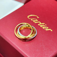 Load image into Gallery viewer, JW1009 Cartier Trinity Ring, Classic/Small Model, Half-paved
