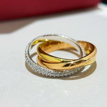 Load image into Gallery viewer, JW1009 Cartier Trinity Ring, Classic/Small Model, Half-paved
