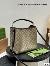 Load image into Gallery viewer, GC725 GG Emblem Small Bucket Bag / 7.5&quot;W x 7.1&quot;H x 4.3&quot;D
