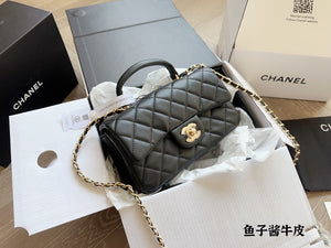 CC797 Flap Bag with Top Handle / 7.8x4.7x2.3inch